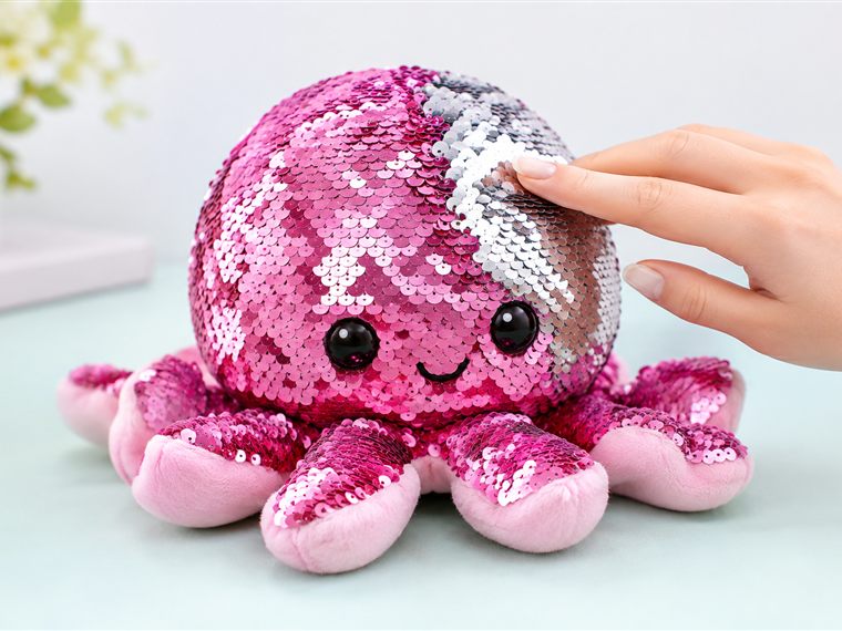 Peluche Pulpo Reversible de Lentejuelas